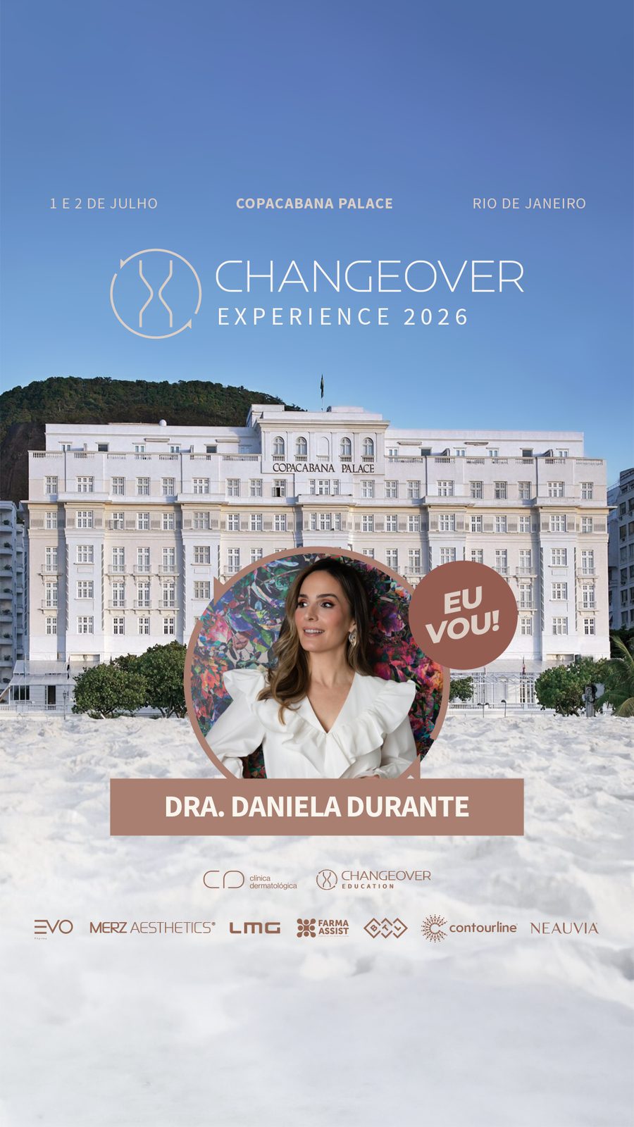 Exemplo de arte personalizada Eu Vou! com a Dra. Daniela Durante